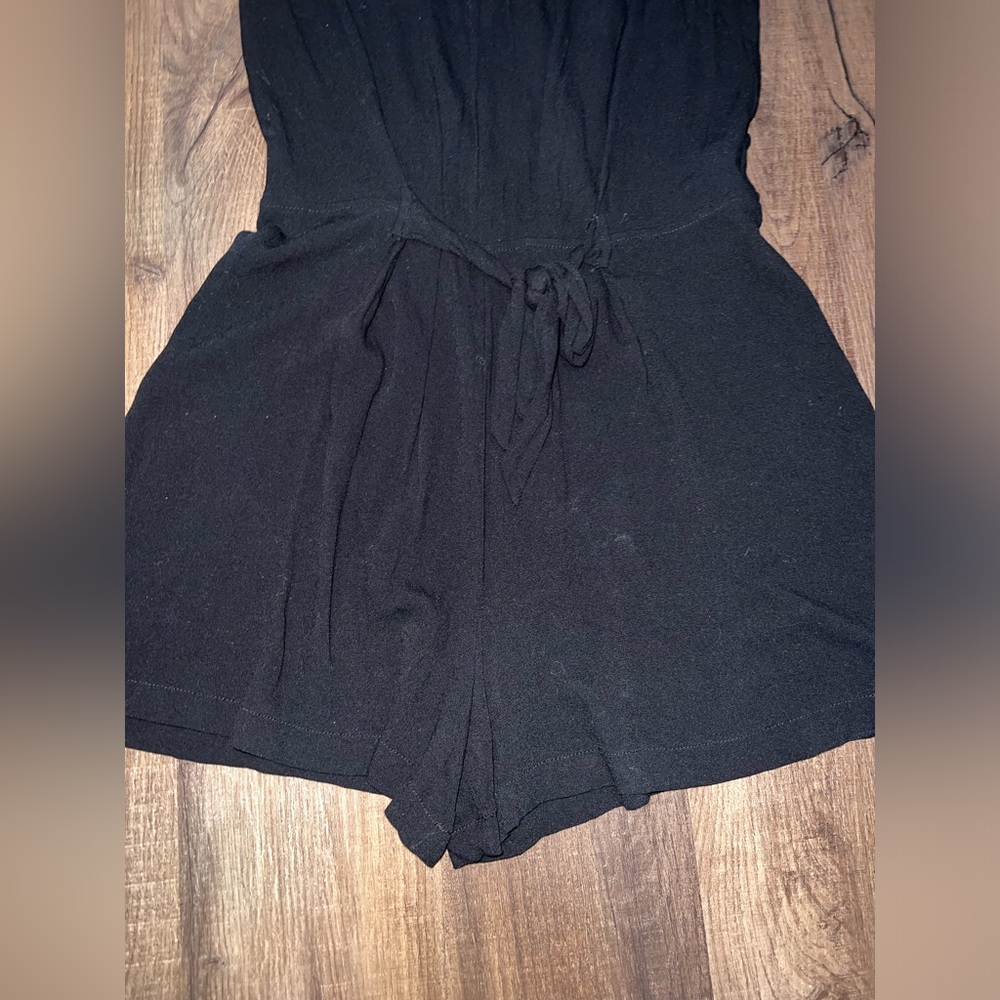 Zara Basic Collection Black Tie Front Romper - image 3